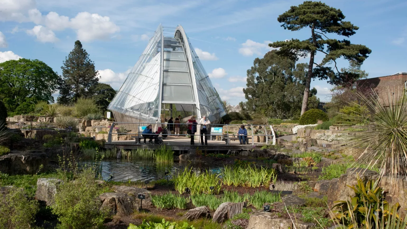 The exterior of the Davies Alpine House at Kew