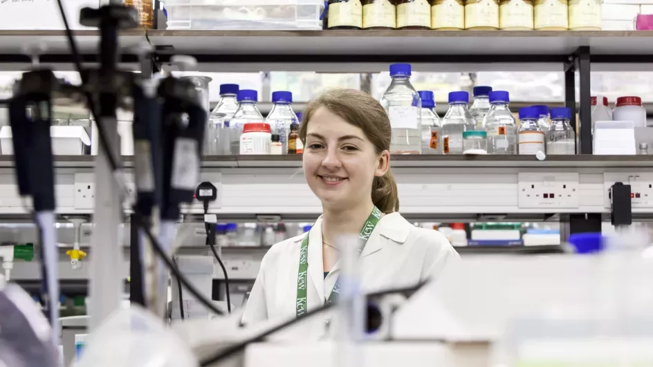 Student intern in a lab