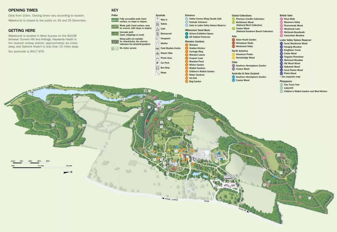 A map of Wakehurst