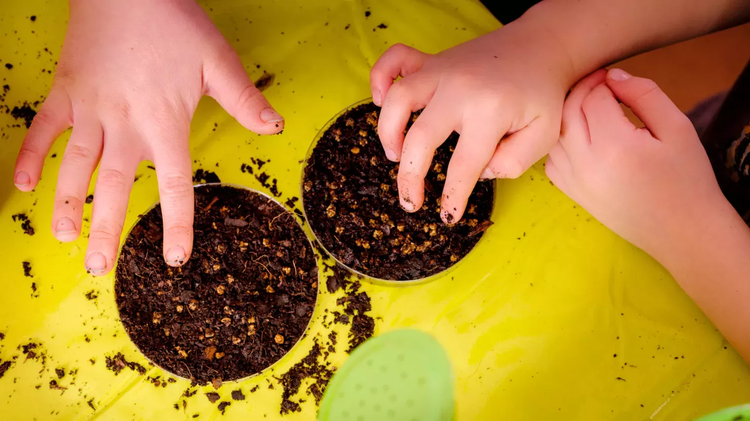 Children playing with mud 