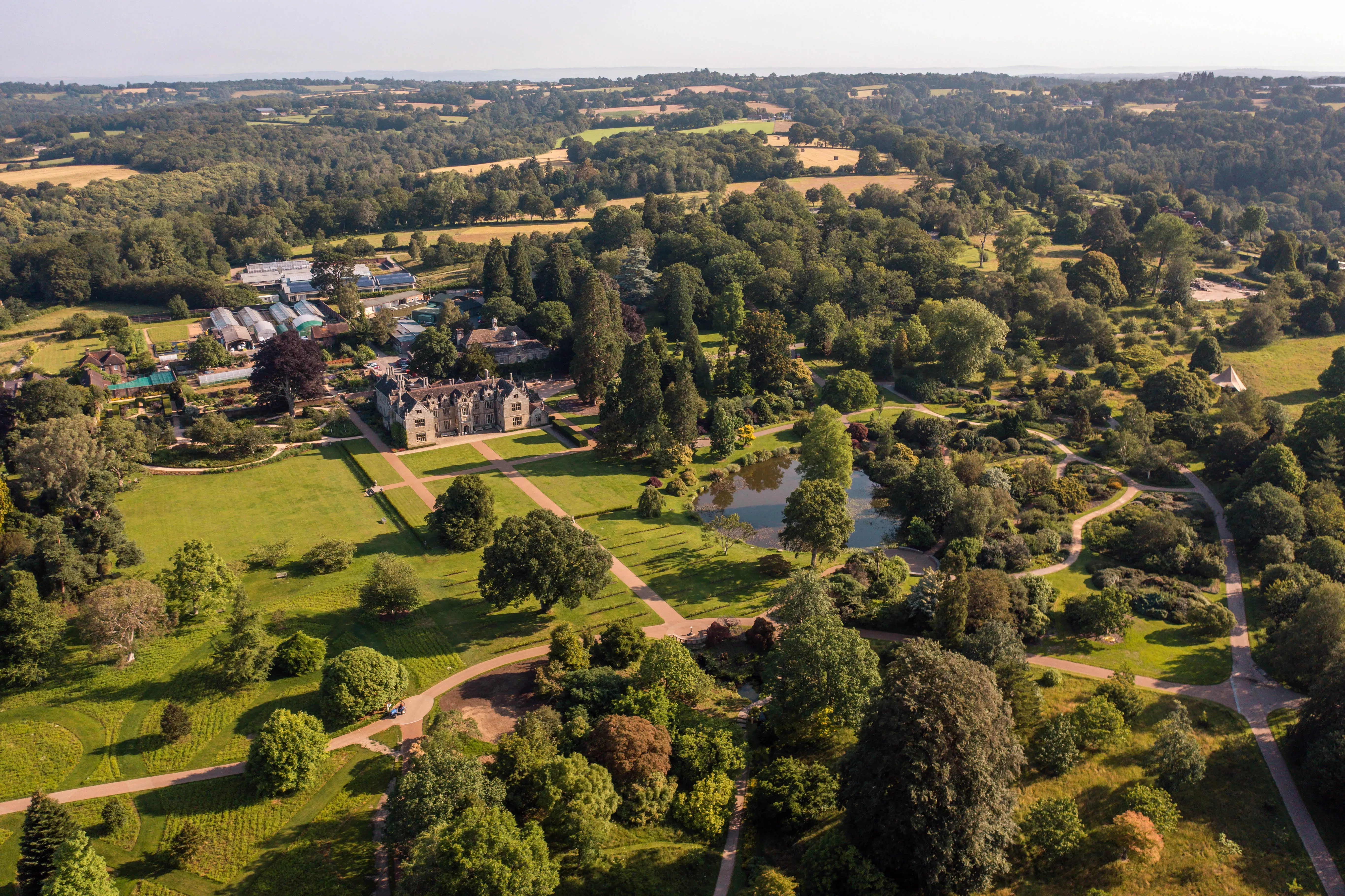 Aerial footage of Mansion and grounds