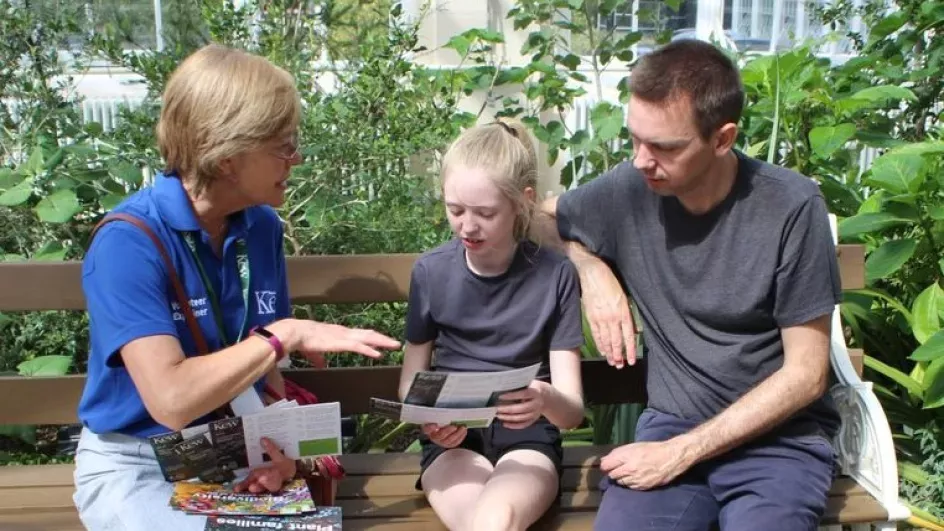 Family explainer in the Temperate House