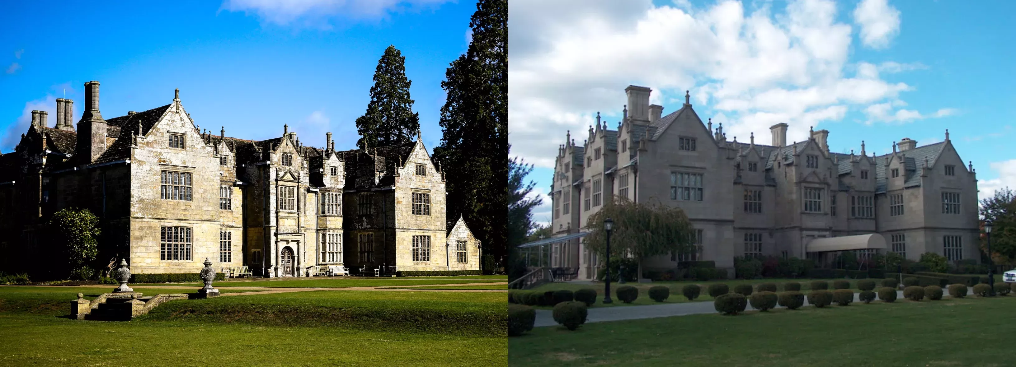 Wakehurst Mansion in Sussex and in the USA